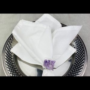 Natural Amethyst 6 pcs linen Napkin Holder